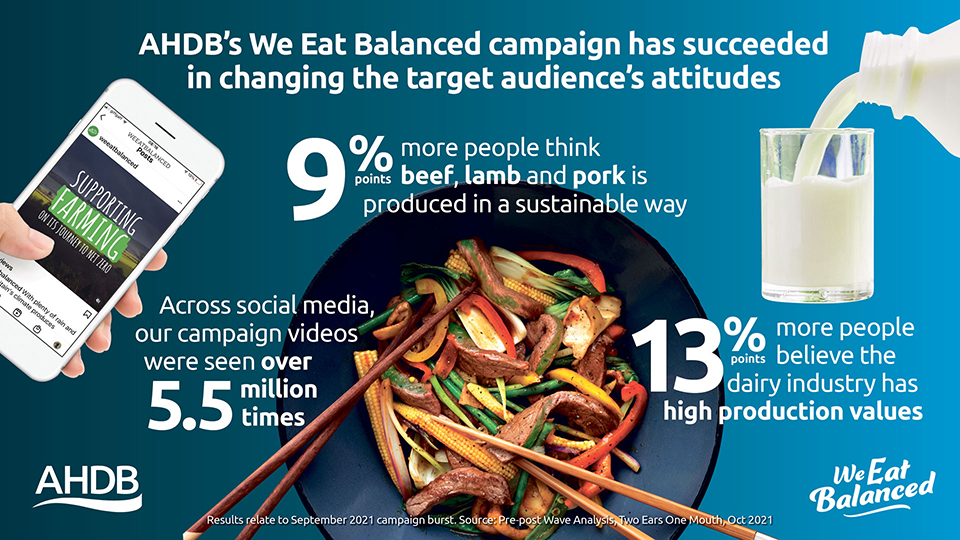 Infographics displaying results of We Eat Balanced campaign